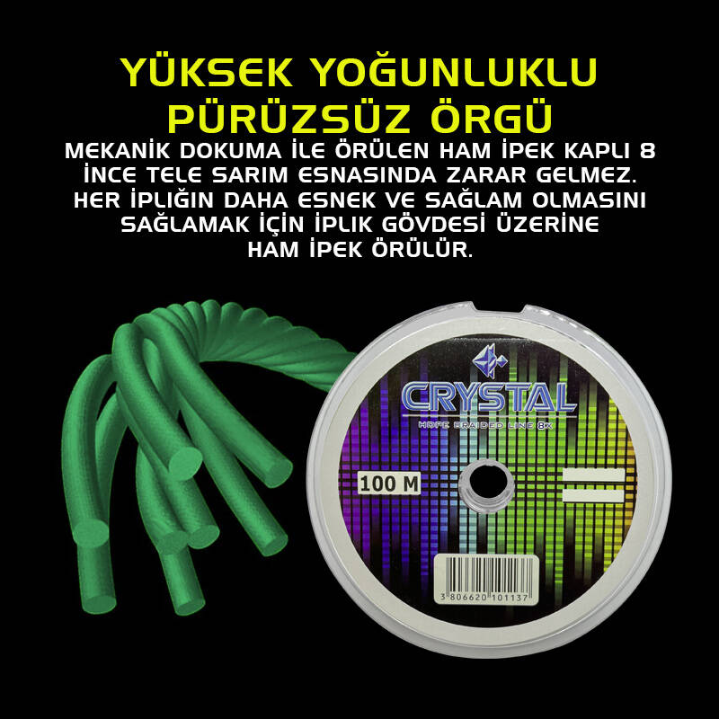 Crystal HDPE Nano İpek Misina 8 Kat 0.18 mm 100 mt - 2