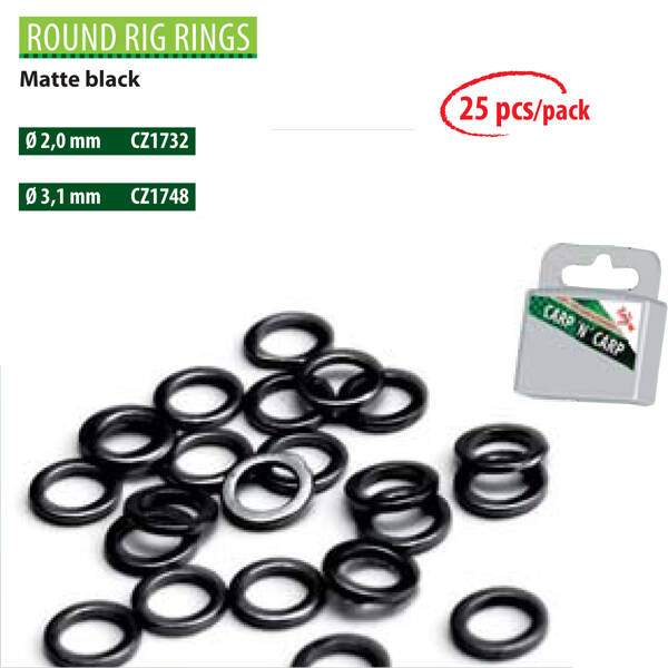 CZ 1731 Round Rig Rings 2 mm, Matte Black (25 Adet) - 1