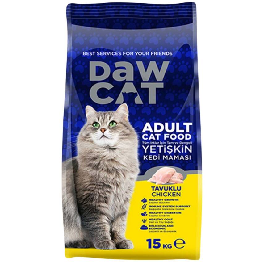 Dawcat Tavuklu Yetişkin Kedi Maması - 15 Kg Ekonomik Paket - 1