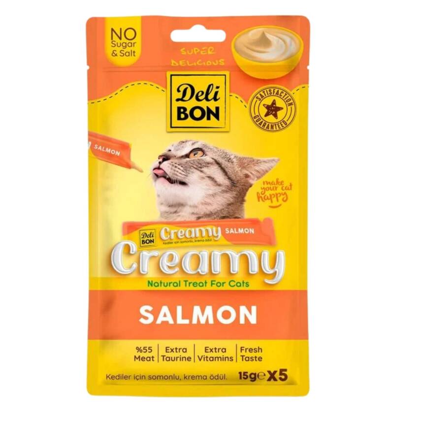 Delibon Creamy Somonlu Kedi Ödül Maması (15gr x 5) - 1