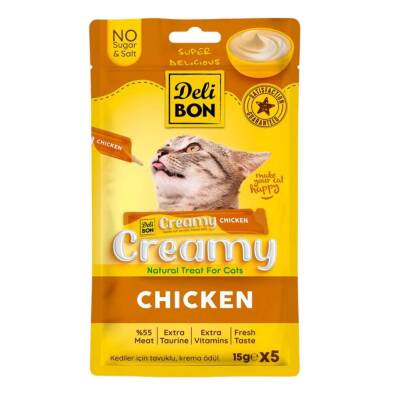Delibon Creamy Tavuklu Kedi Ödül Maması (5x15gr)
