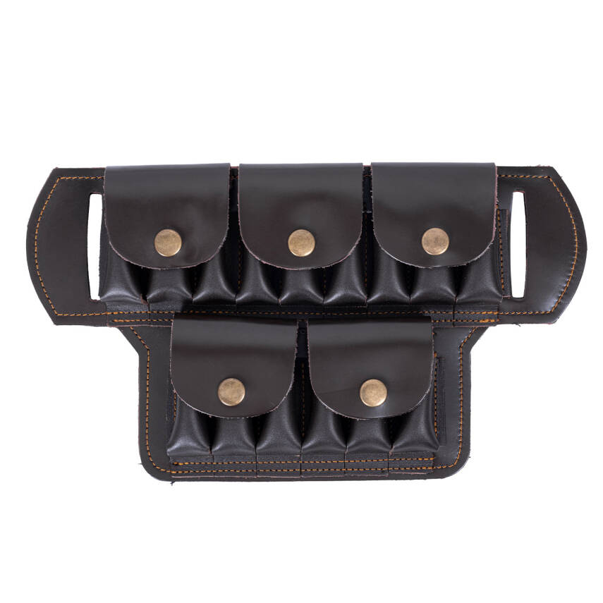 Deri Bel Fişekliği - Savage - Kahve - 15'li - 1