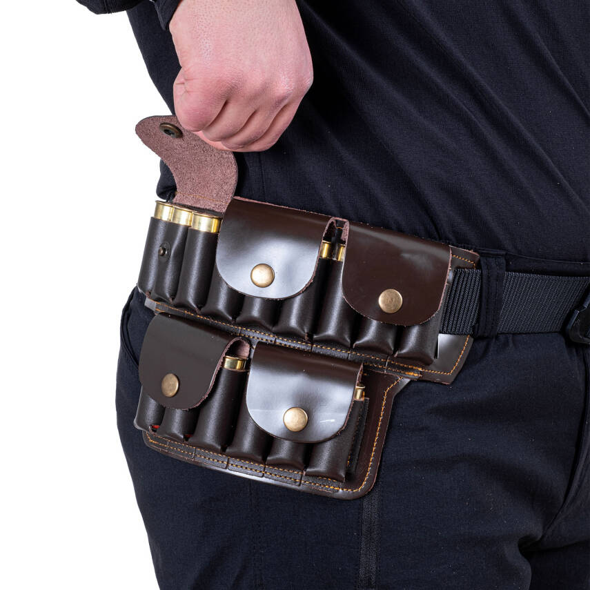 Deri Bel Fişekliği - Savage - Kahve - 15'li - 3