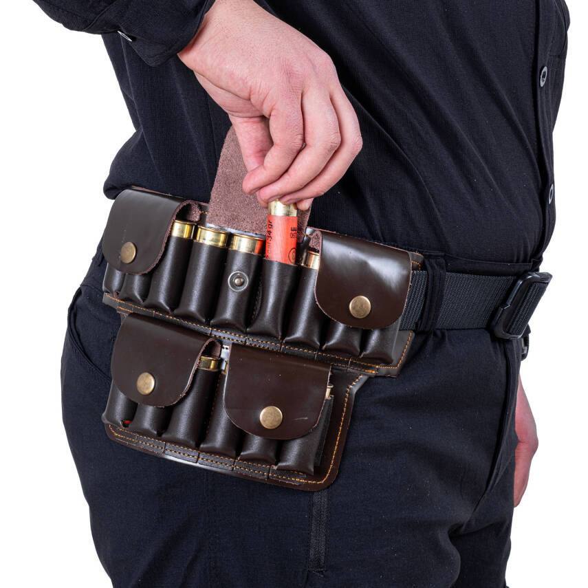 Deri Bel Fişekliği - Savage - Kahve - 15'li - 4