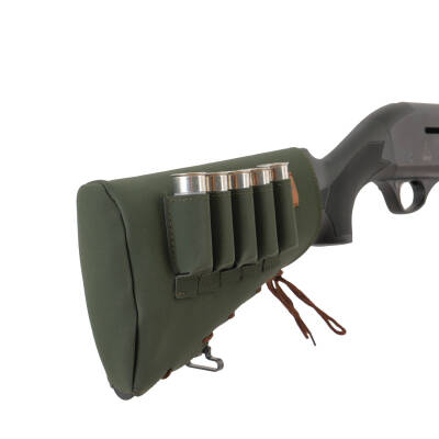 Deri Dipçik Fişekliği - Savage - Haki - 5'li - 3