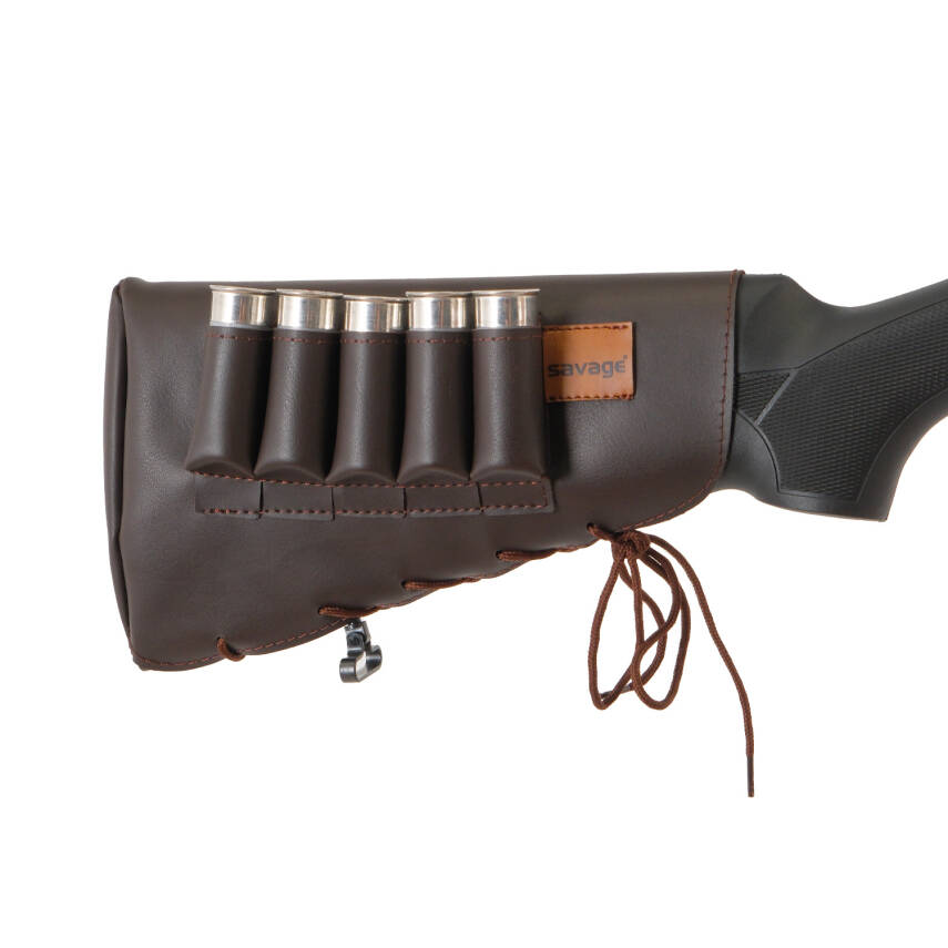 Deri Dipçik Fişekliği - Savage - Kahve - 5'li - 1