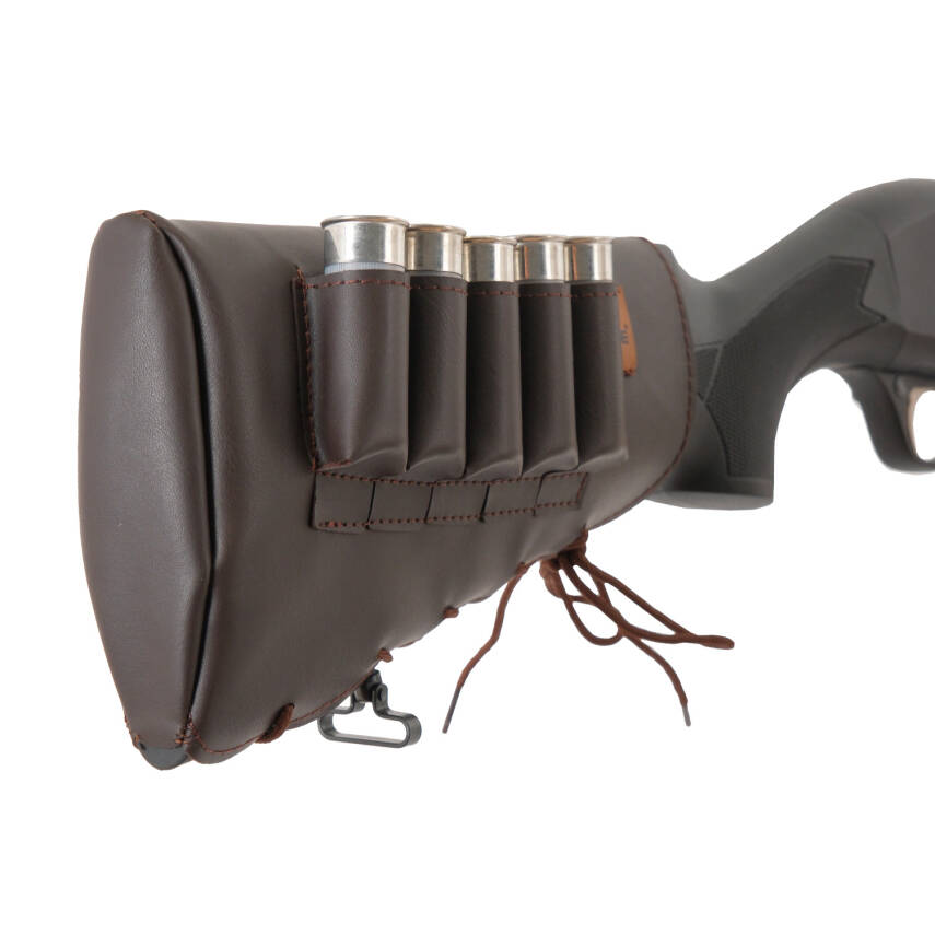 Deri Dipçik Fişekliği - Savage - Kahve - 5'li - 3