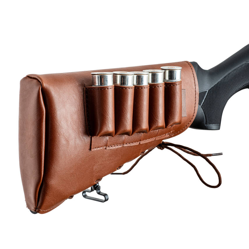 Deri Dipçik Fişekliği - Savage - Taba - 5'li - 3