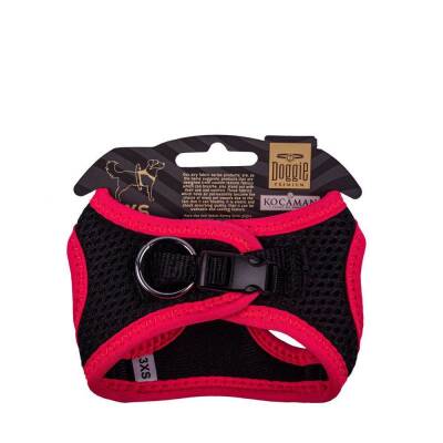 Doggie Havalı Dokuma Neon Pembe Göğüs Tasması (3XS) - Küçük Irklar İçin - 2