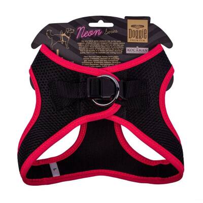 Doggie Havalı Dokuma Neon Pembe Küçük Irk Göğüs Tasması (42-48 cm) - 2