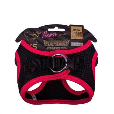 Doggie Havalı Dokuma Neon Pembe Küçük Irk Göğüs Tasması (ANG-XS) - 2