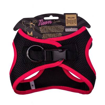 Doggie Havalı Dokuma Neon Pembe Küçük Irk Göğüs Tasması - 2