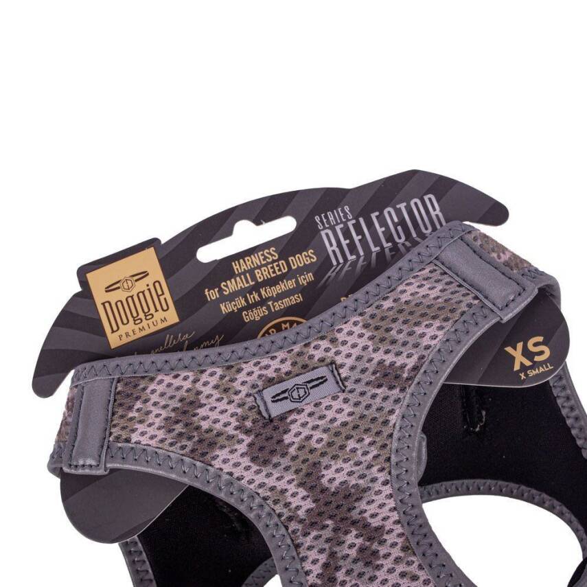 Doggie Havalı Dokuma Reflektörlü Küçük Irk Göğüs Tasması Camo 30-34 cm(ARG-XS) - 3