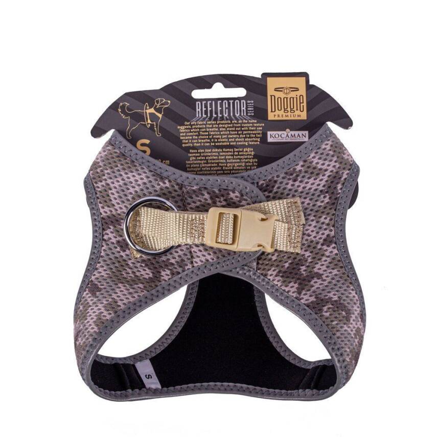 Doggie Havalı Dokuma Reflektörlü Küçük Irk Göğüs Tasması Camo 32-38 cm(ARG-S) - 2