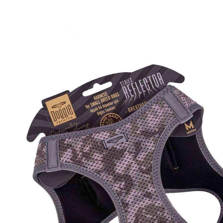 Doggie Havalı Dokuma Reflektörlü Küçük Irk Göğüs Tasması Camo 38-44 cm(ARG-M) - 3