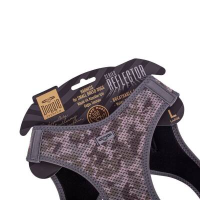 Doggie Havalı Dokuma Reflektörlü Küçük Irk Göğüs Tasması Camo 42-48 cm(ARG-L) - 3