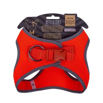 Doggie Havalı Dokuma Reflektörlü Küçük Irk Göğüs Tasması Orange 38-44 cm(ARG-M) - 2