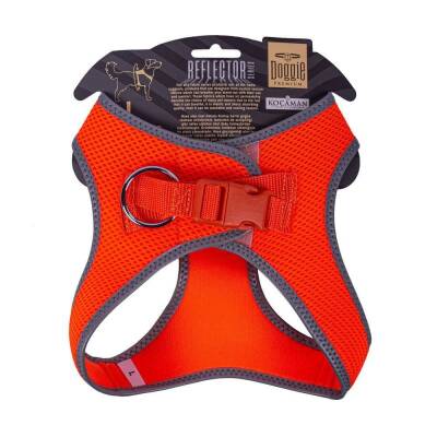 Doggie Havalı Dokuma Reflektörlü Küçük Irk Göğüs Tasması Orange 42-48 cm(ARG-L) - 2