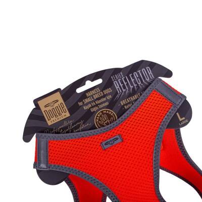 Doggie Havalı Dokuma Reflektörlü Küçük Irk Göğüs Tasması Orange 42-48 cm(ARG-L) - 3