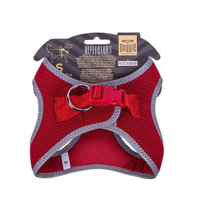Doggie Havalı Dokuma Reflektörlü Küçük Irk Göğüs Tasması Red 32-38 cm(ARG-S) - 2