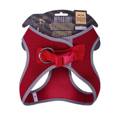 Doggie Havalı Dokuma Reflektörlü Küçük Irk Göğüs Tasması Red 42-48 cm (ARG-L) - 2