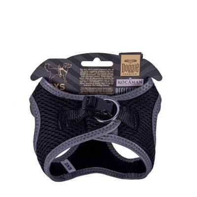 Doggie Havalı Dokuma Reflektörlü Küçük Irk Göğüs Tasması Siyah 26-30 cm(ARG-2XS) - 2