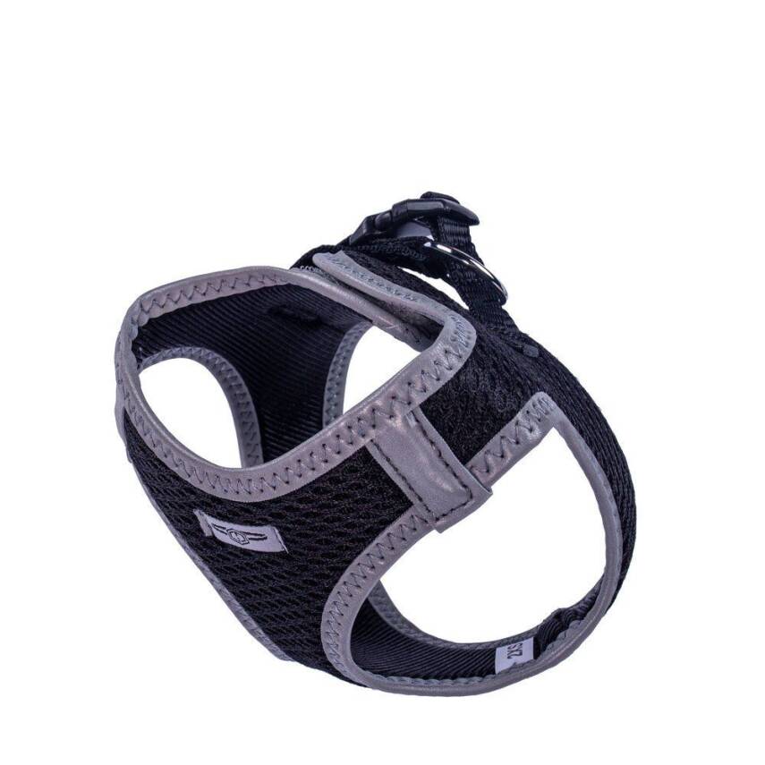 Doggie Havalı Dokuma Reflektörlü Küçük Irk Göğüs Tasması Siyah 26-30 cm(ARG-2XS) - 4