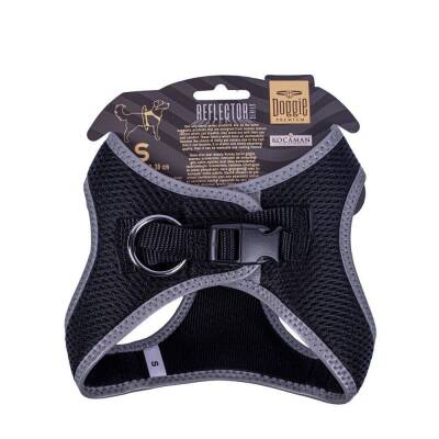 Doggie Havalı Dokuma Reflektörlü Küçük Irk Göğüs Tasması Siyah 32-38 cm (ARG-S) - 2