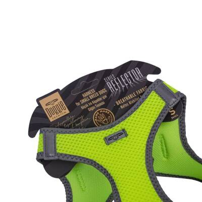Doggie Havalı Dokuma Reflektörlü Küçük Irk Göğüs Tasması Yellow 32-38 cm(ARG-S) - 3