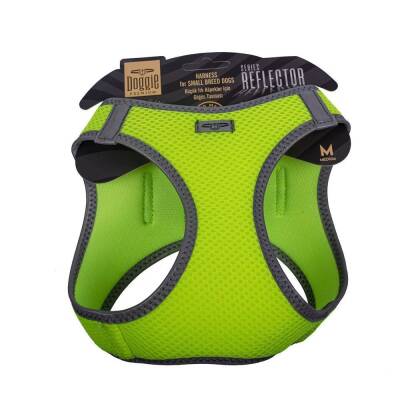 Doggie Havalı Dokuma Reflektörlü Küçük Irk Göğüs Tasması Yellow 38-44 cm(ARG-M)