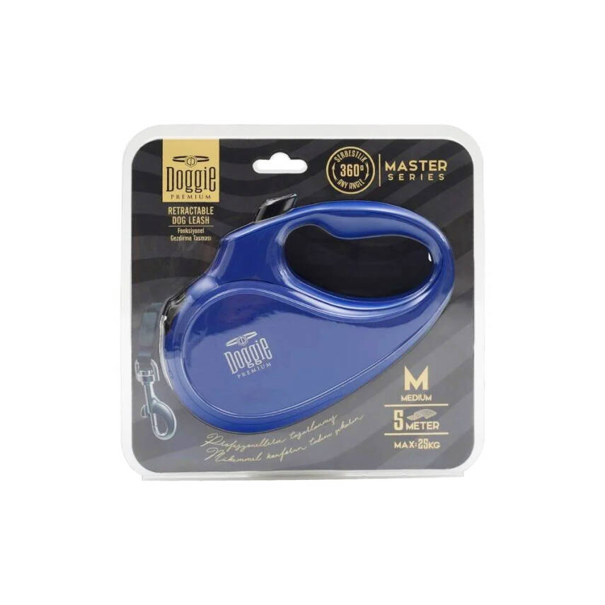 Doggie Master 25kg Otomatik Köpek Gezdirme Tasması - Mavi 5 Metre - 2