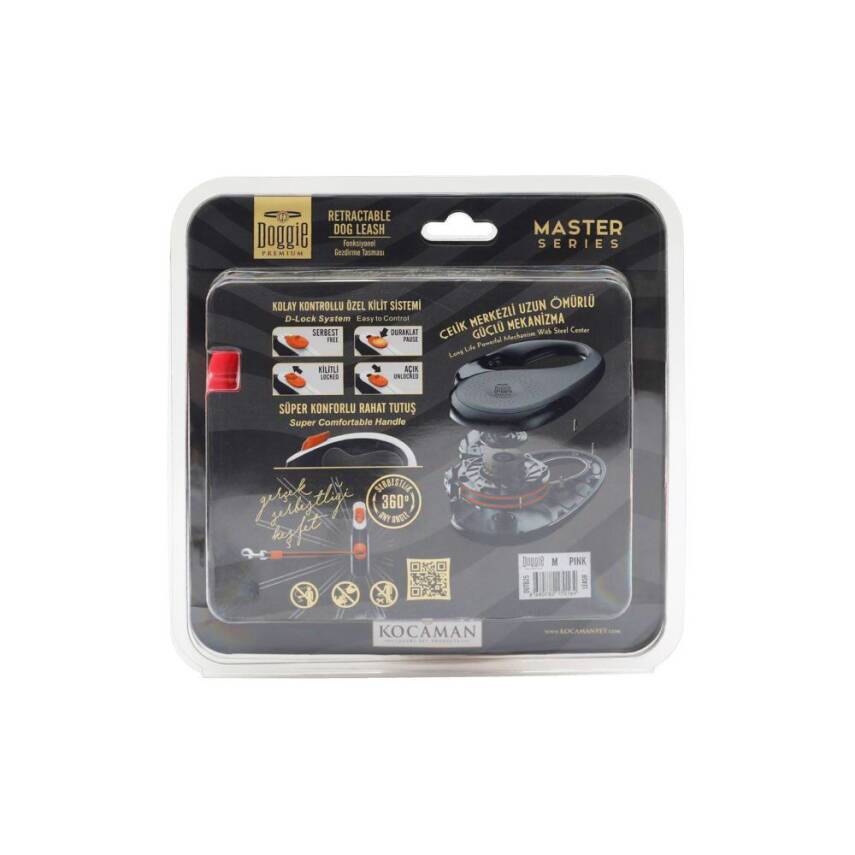 Doggie Master Otomatik Uzatma Tasması Pembe 25 kg/5 mt - 3