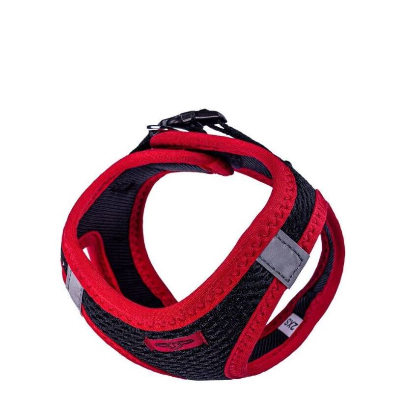 Doggie Havalı Dokuma Neon Küçük Irk Göğüs Tasması Kırmızı 26-30 cm (ANG-2XS) - 4