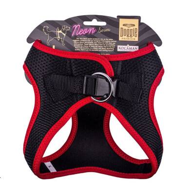 Doggie Havalı Dokuma Neon Küçük Irk Göğüs Tasması Kırmızı 42-48 cm (ANG-L) - 2
