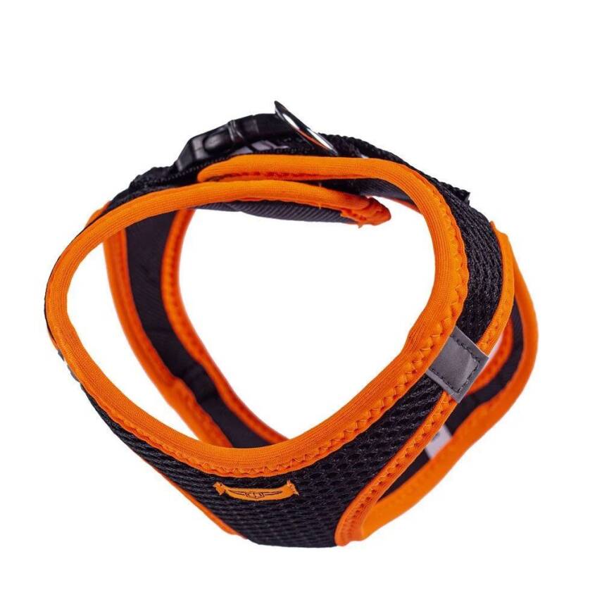 Doggie Havalı Dokuma Neon Küçük Irk Göğüs Tasması Turuncu 32-38 cm (ANG-S) - 4