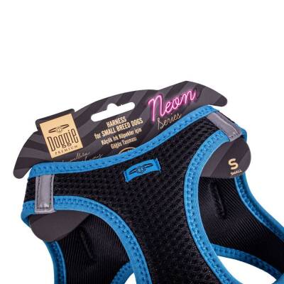 Doggie Havalı Dokuma Neon Küçük Irk Göğüs Tasması Mavi 32-38 cm (ANG-S) - 3