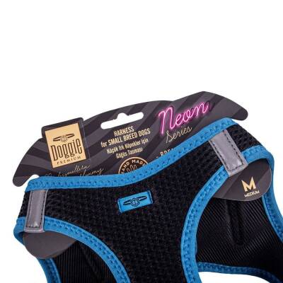 Doggie Havalı Dokuma Neon Küçük Irk Göğüs Tasması Mavi 38-44 cm (ANG-M) - 3