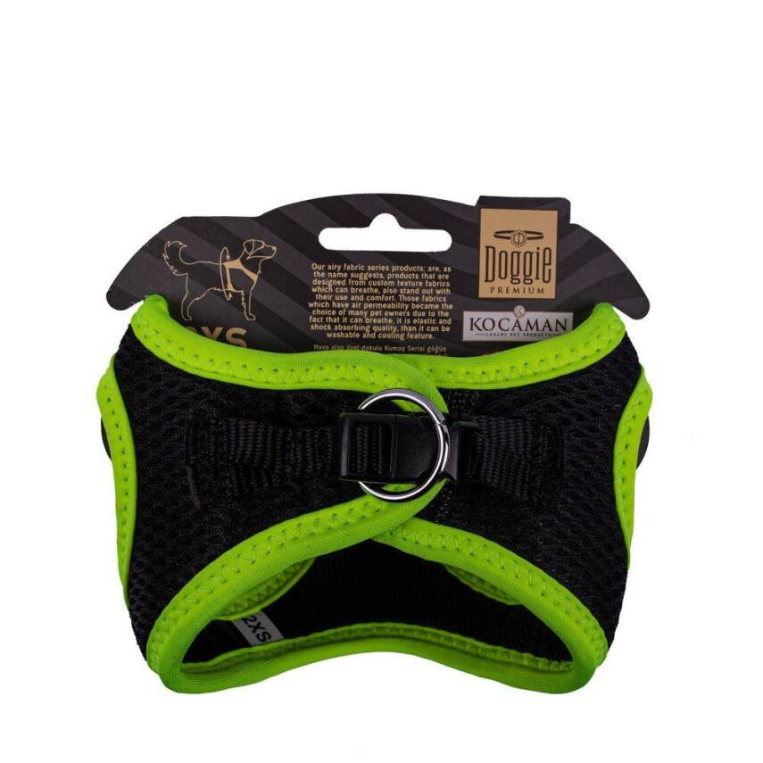 Doggie Havalı Dokuma Neon Küçük Irk Göğüs Tasması Sarı 26-30 cm (ANG-2XS) - 2