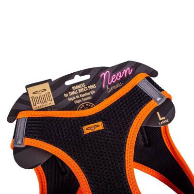 Doggie Havalı Dokuma Neon Küçük Irk Göğüs Tasması Turuncu 42-48 cm (ANG-L) - 3