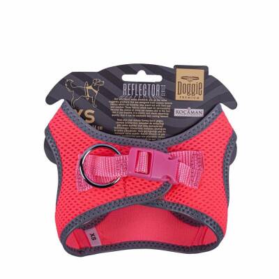Doggie Havalı Dokuma Reflektörlü Küçük Irk Göğüs Tasması Pembe 30-34 cm (ARG-XS) - 2