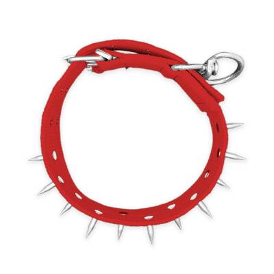 Dokuma Çivili Köpek Boyun Tasması - 5x80 cm - Kırmızı - 3