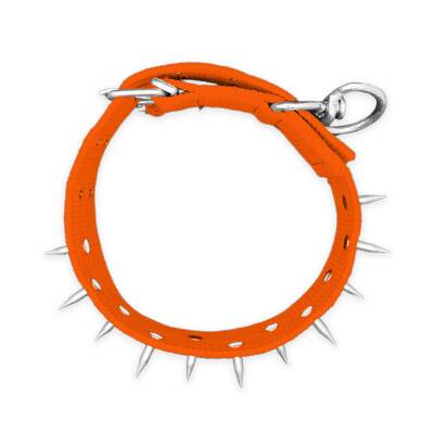 Dokuma Çivili Köpek Boyun Tasması - 5*80 cm - Turuncu - 3