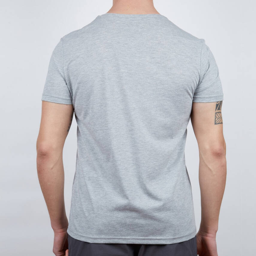 Erkek Tişört - Pamuklu Spor Tişört - Buteo - Gri Melanj - 3