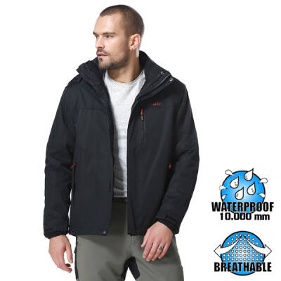 Evolite Bay Diva 3in1 Erkek Mont - Siyah, Su ve Rüzgar Geçirmez, Termal - 1