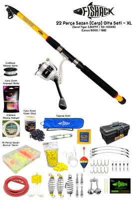 Fishack 22 Parça Sazan (Carp) Olta Seti XL - 3.60MT / 50-100GR