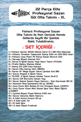 Fishack 23 Parça Elite Sazan (Carp) Olta Seti XL - 3.60MT / 100-300GR - 2
