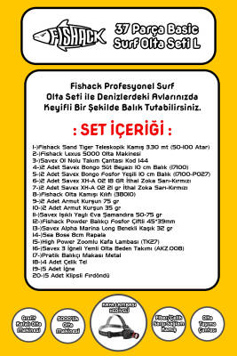 Fishack 37 Parça Surf Basic Deniz Olta Seti L - 3.30MT / 50-100GR - 2