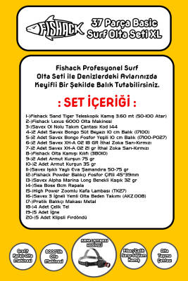 Fishack 37 Parça Surf Basic Deniz Olta Seti XL - 3.60MT / 50-100GR - 2