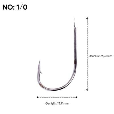 Fishack 505 No: 1/0 Olta İğnesi (1000'li Paket) - Profesyonel Balık Avı İçin - 3