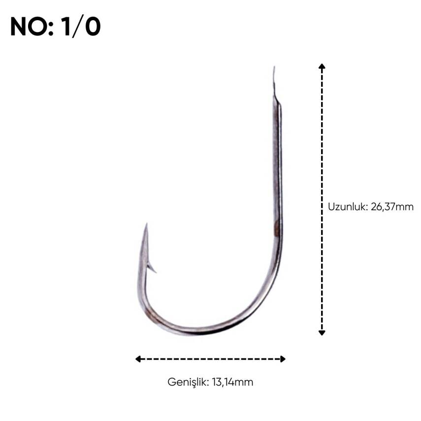 Fishack 505 No: 1/0 Olta İğnesi (1000'li Paket) - Profesyonel Balık Avı İçin - 3